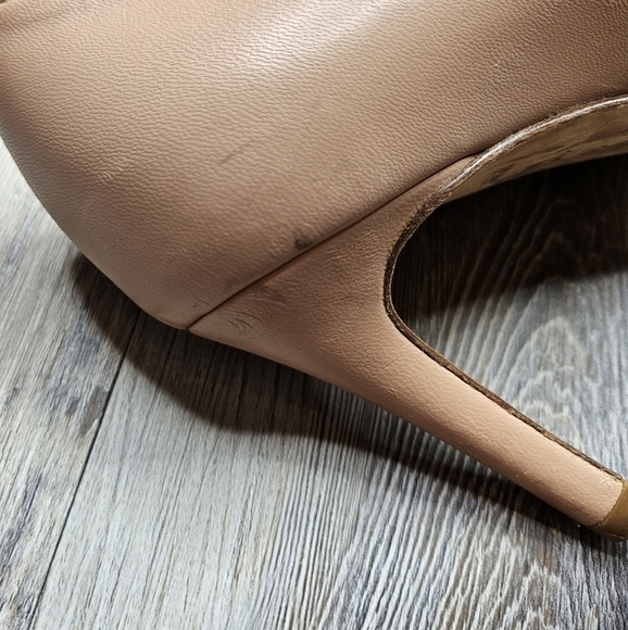 LK Bennett Nude Pumps Floret Leather Pointed Toe Courts - Picture 6 of 14